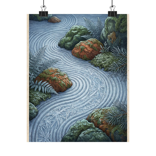 Enchanting Rock Garden Wall Art Print - Vintage Botanical Cottagecore Art Print