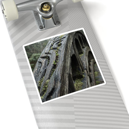 Wooden Bridge Spring Sticker | Japandi Earthy Design Art Print