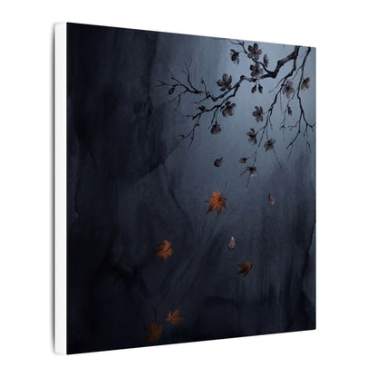 Autumn Cherry Blossom Charcoal Ink Canvas Art | Atmospheric Decor