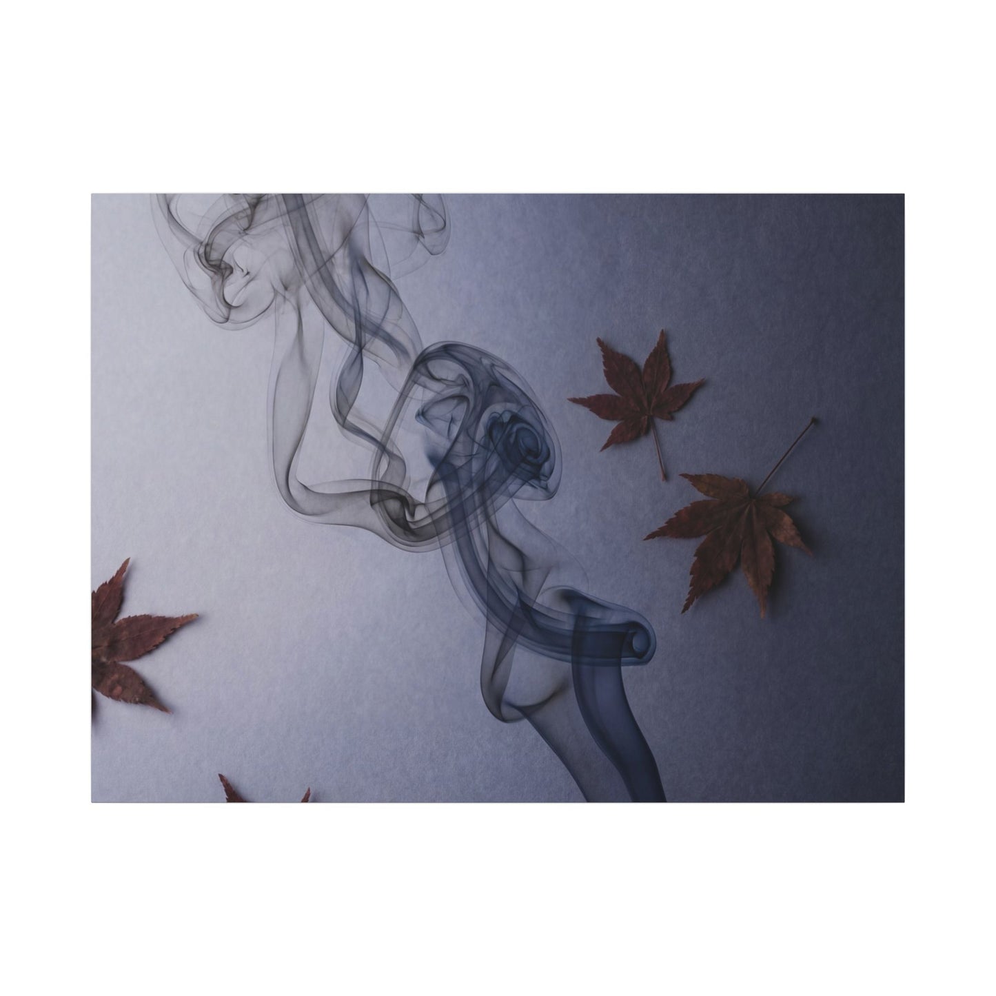 Dark Japandi Incense Smoke in Dawn | Moody Minimal Canvas Art