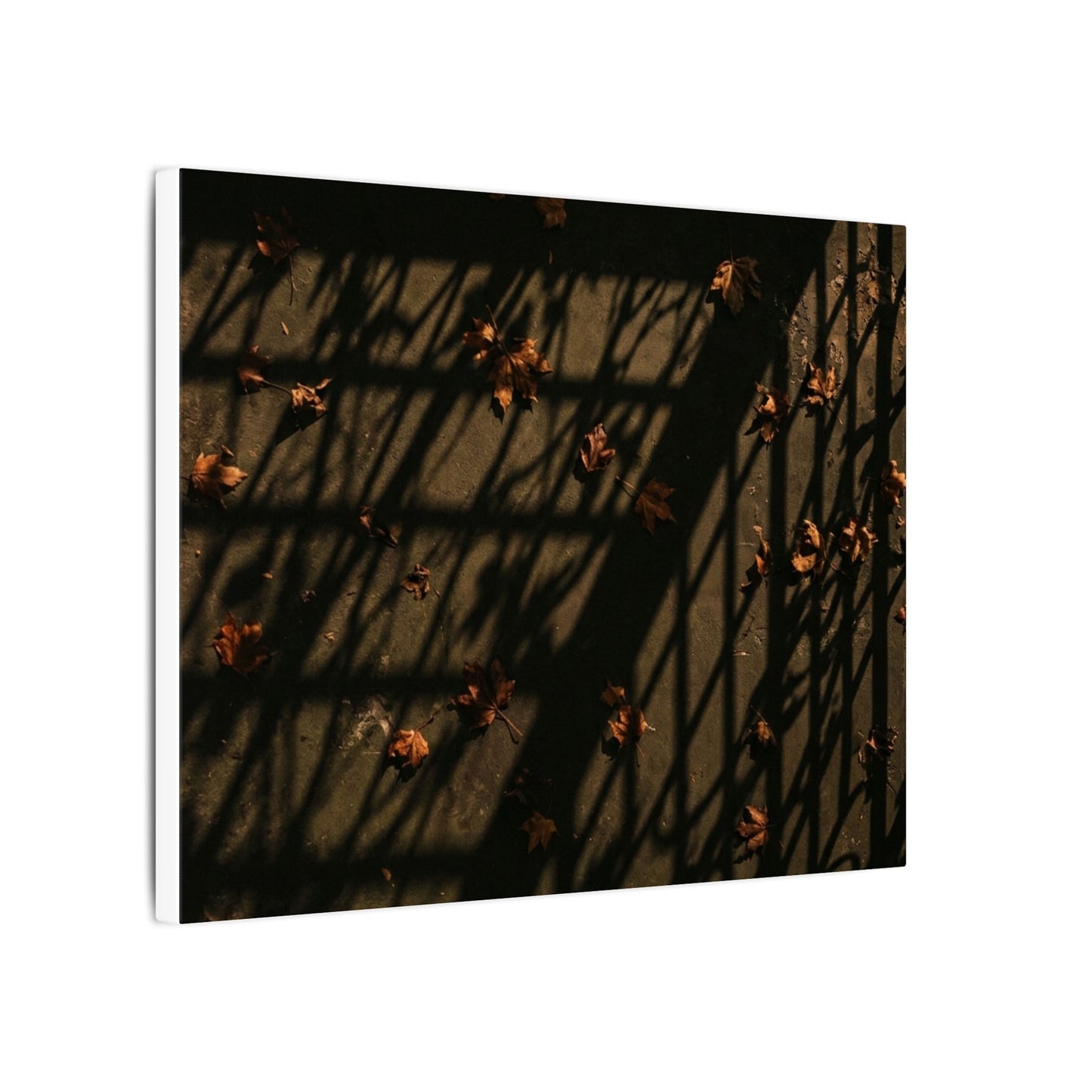 Shadow Play Canvas Art | Autumn Dark Japandi Moody Minimal Art
