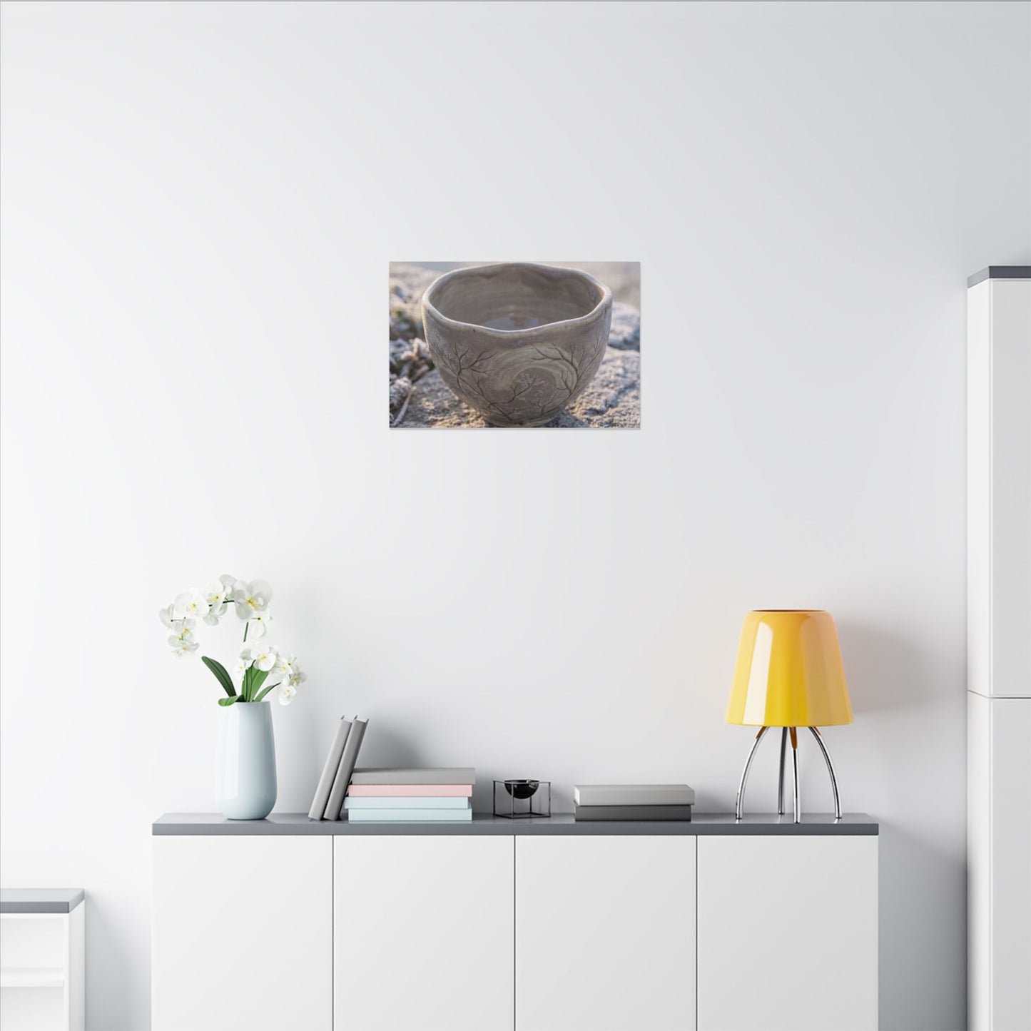 Seijaku Ceramic Bowl Canvas Art - Japandi Japanese Pattern