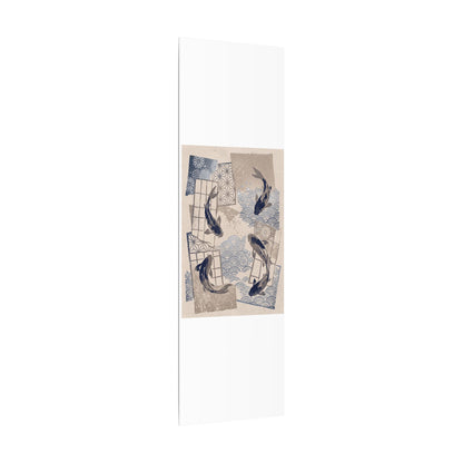 Earthy Koi Pond Canvas Art - Japanese Pattern Japandi