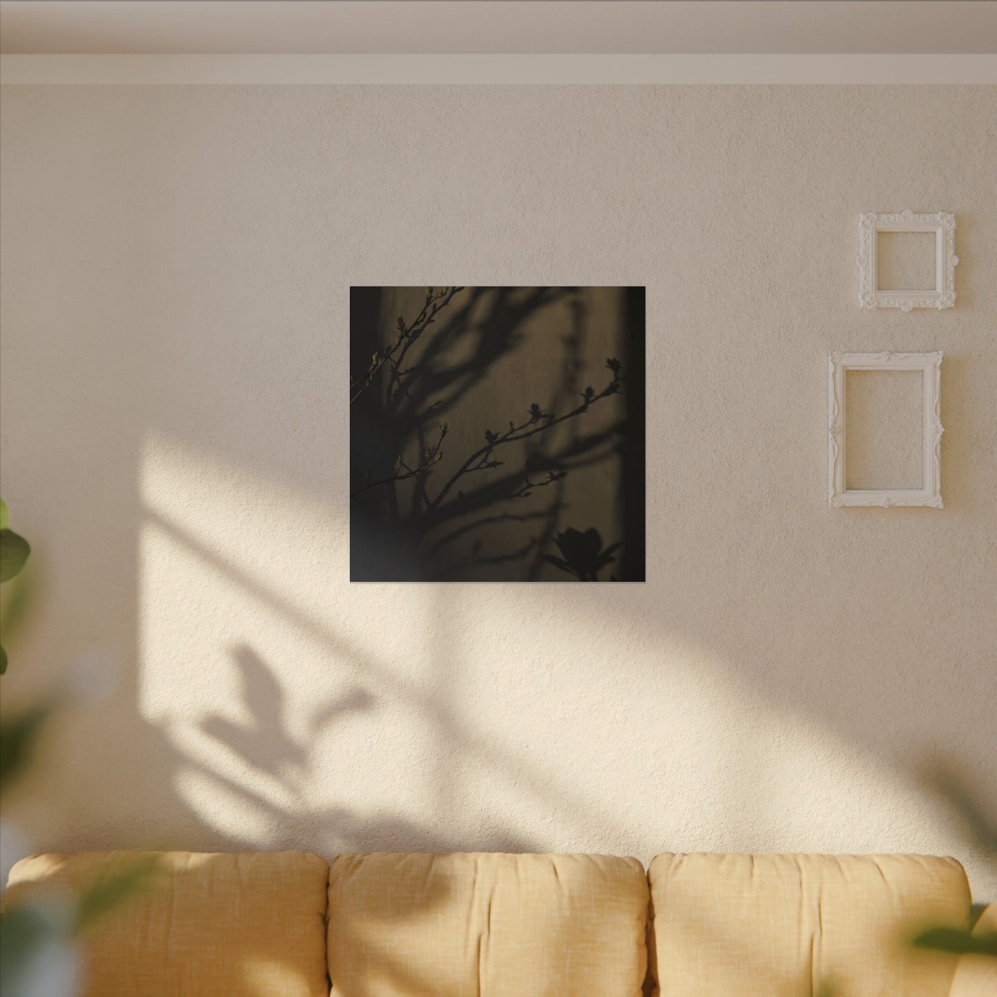 Seijaku Shadow Play Canvas Art - Dark Japandi Charcoal Ink