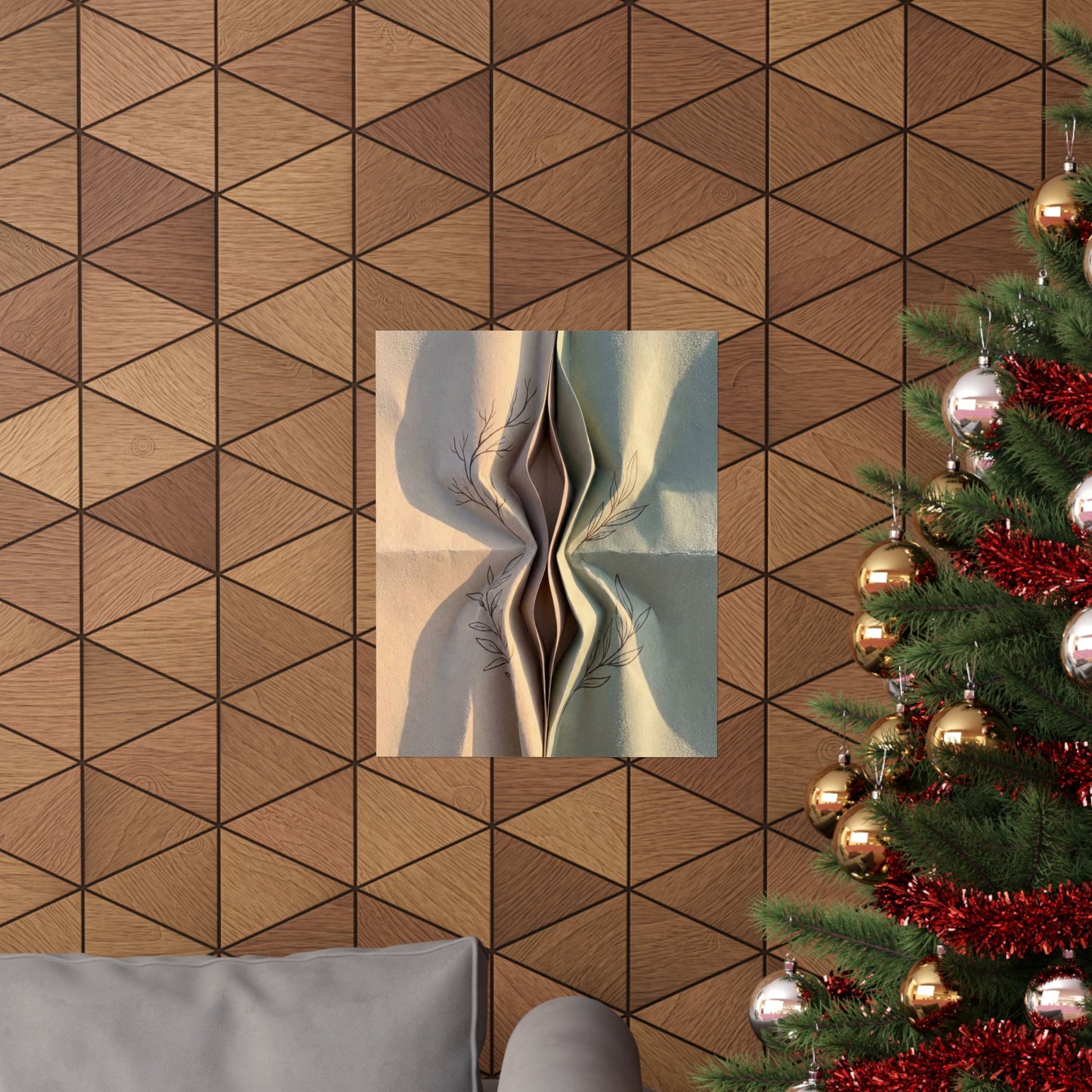 Kanso Paper Fold Wall Art Print - Japandi Minimal Line
