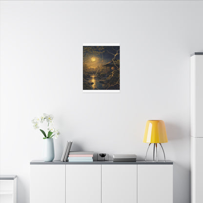 Spring Moonlit Garden Gold Vein Canvas Art | Resilient Decor