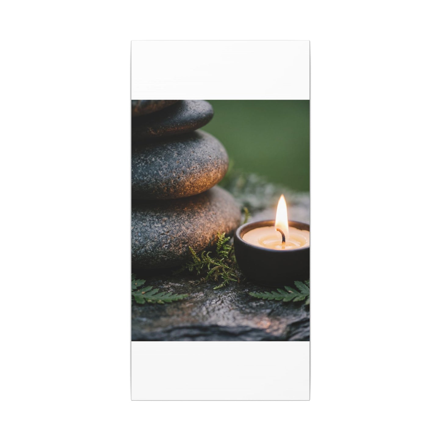 Warm River Stones Canvas Art - Japanese Pattern Japandi