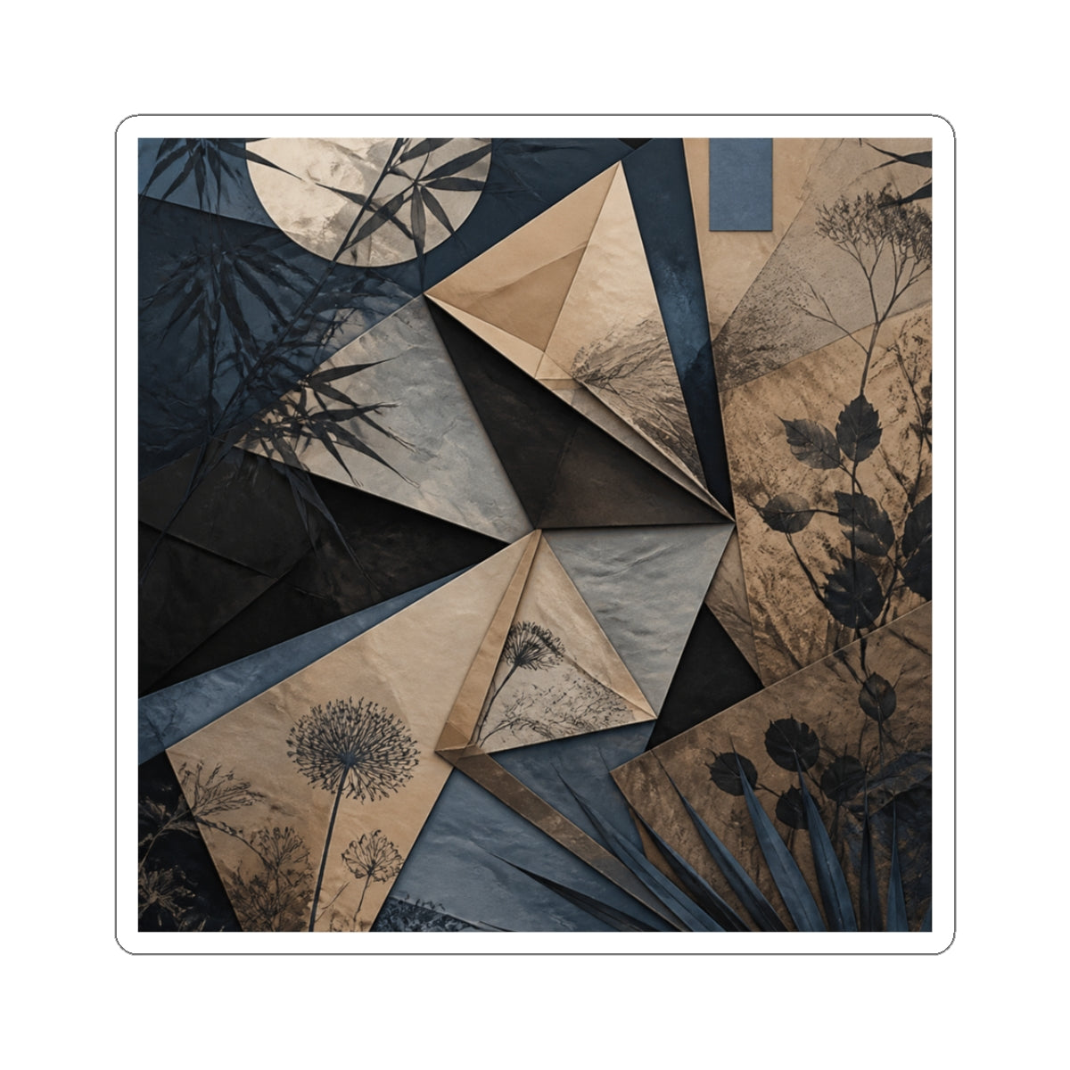 Cozy Paper Fold Sticker - Minimal Line Japandi