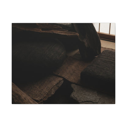 Dark Japandi Shadow Zen Canvas Art Art Print