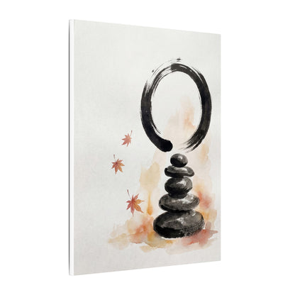 River Stones Canvas Art | Autumn Zen Enso Art