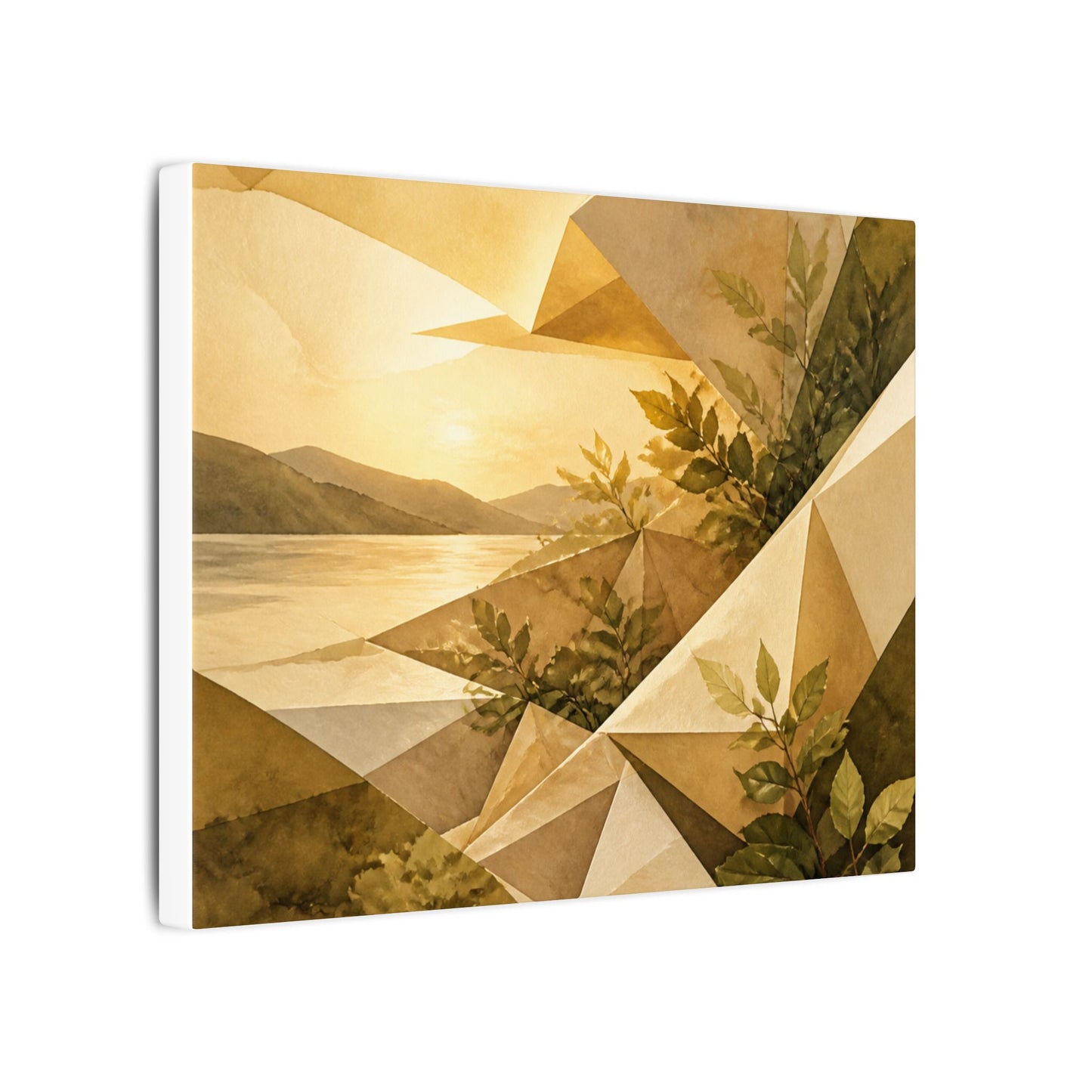 Golden Hour Paper Fold Canvas Art - Japandi Ma