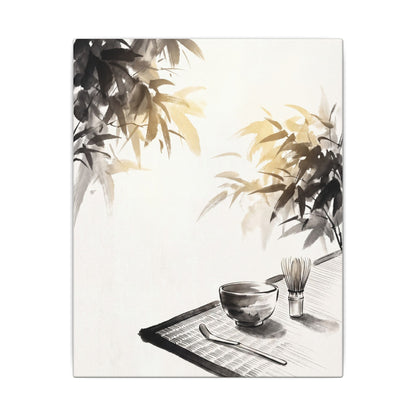 Tea Ceremony Sumi E Canvas Art | Serene Zen Art