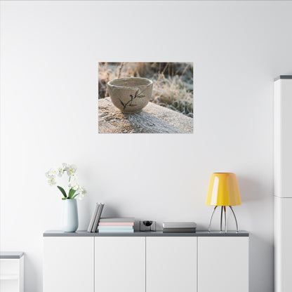 Golden Hour Ceramic Bowl Canvas Art - Japandi Ma