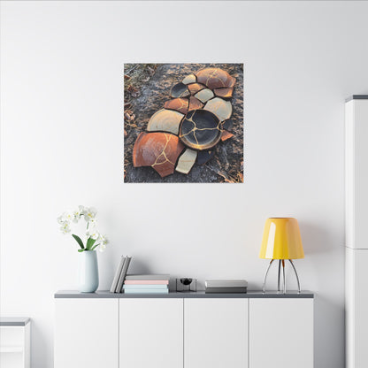 Winter Broken Pottery Gold Vein Canvas Art | Beautiful Decor