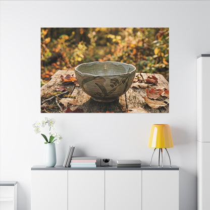 Golden Hour Ceramic Bowl Canvas Art - Japandi Fukinsei