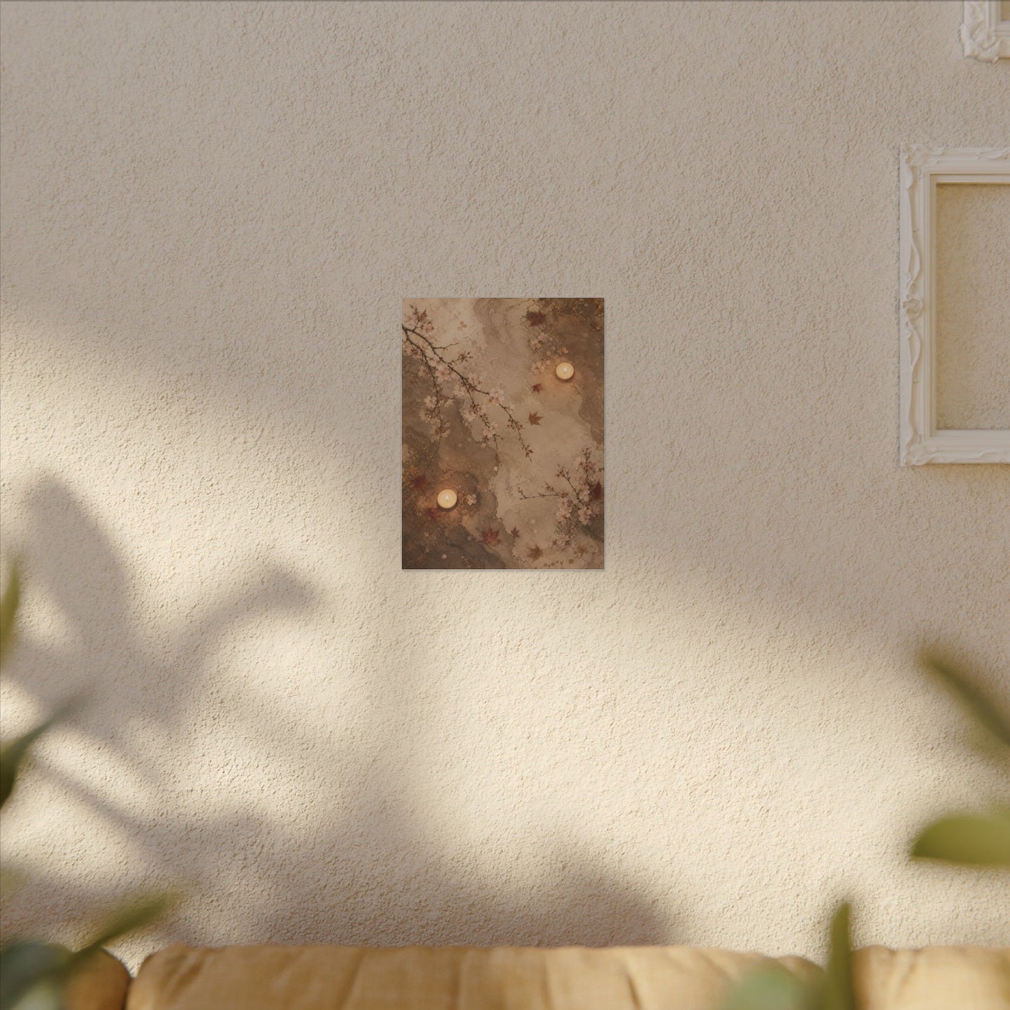 Cherry Blossom Canvas Art | Autumn Japandi Japanese Pattern Art