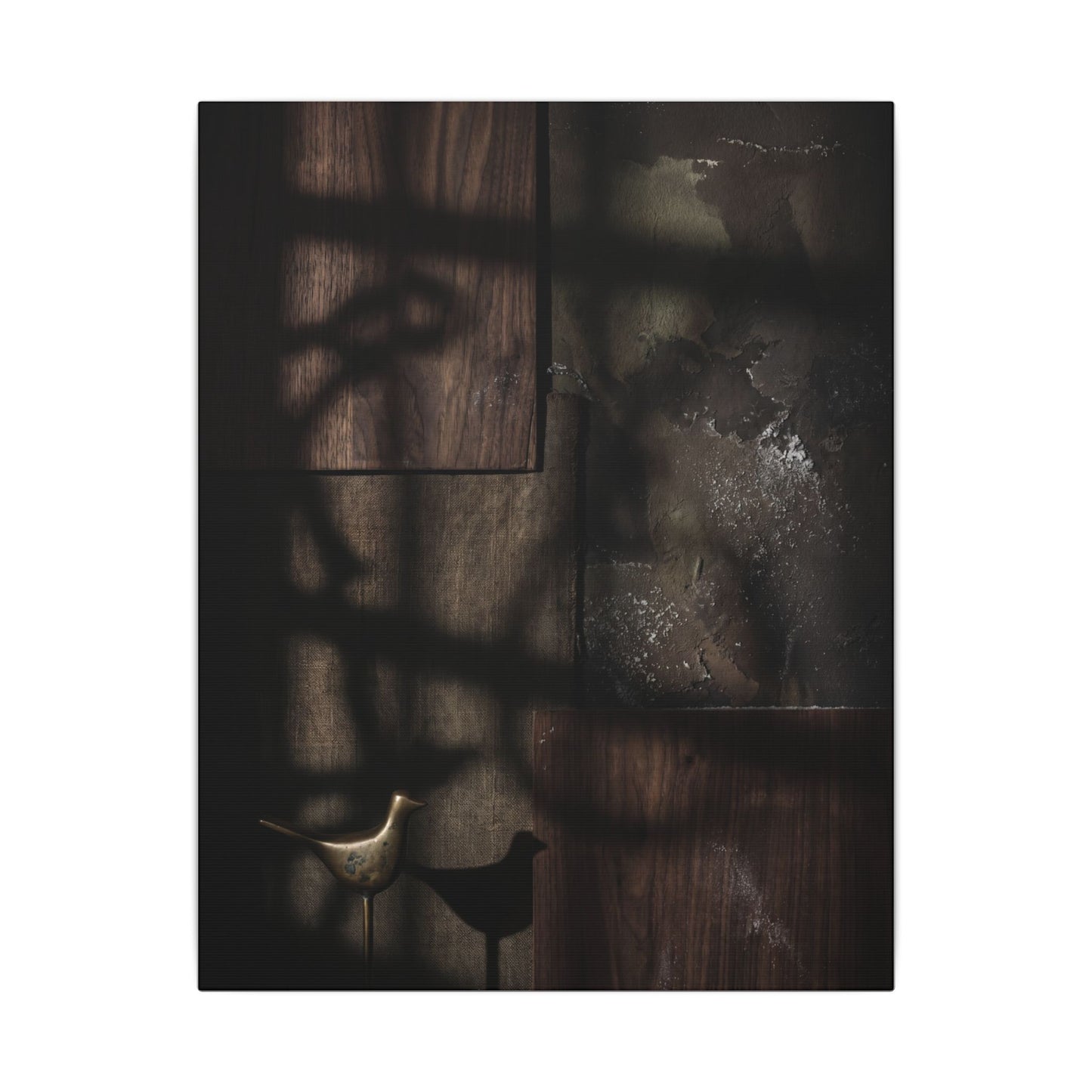 Dark Japandi Shadow Play in Candlelight | Dark Texture Canvas Art