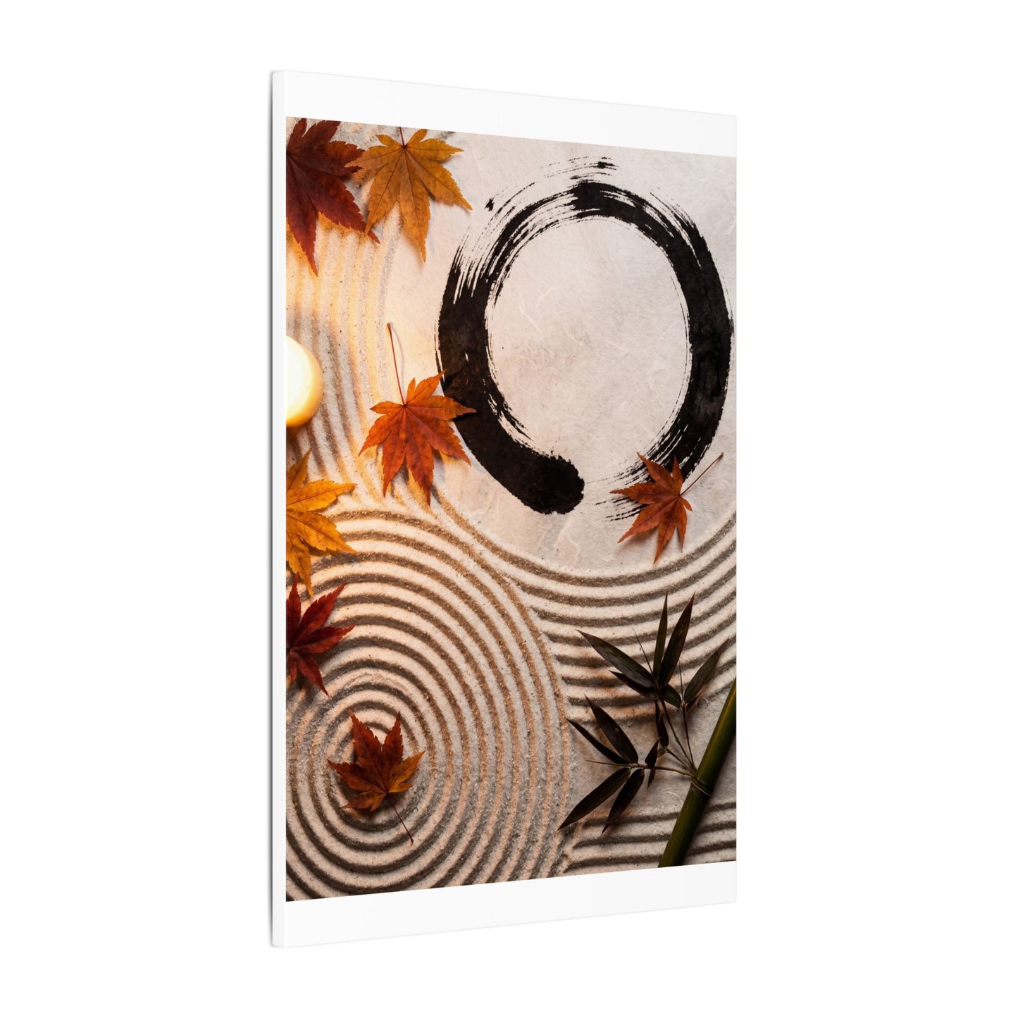 Tranquil Rock Garden Canvas Art - Enso Zen