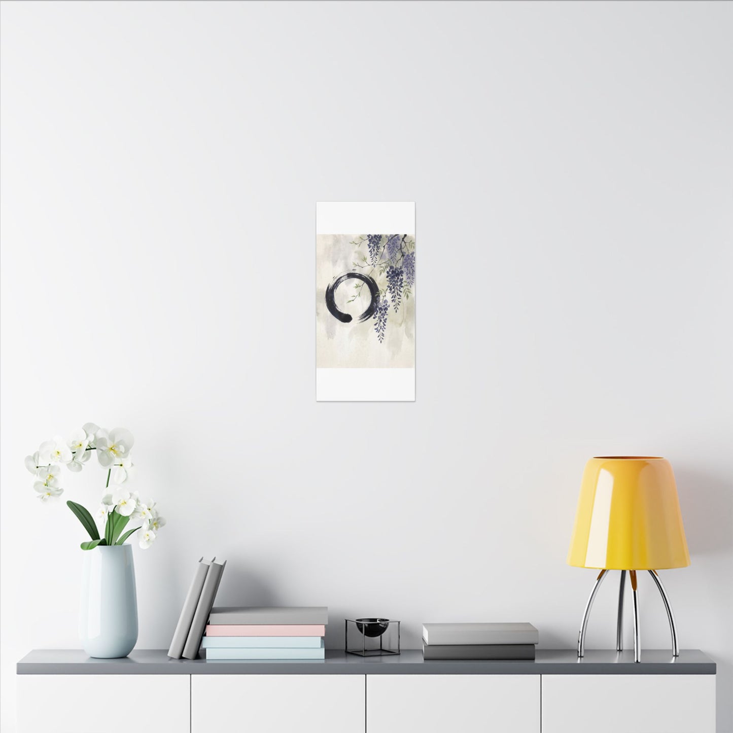 Wisteria Enso Canvas Art | Serene Zen Art