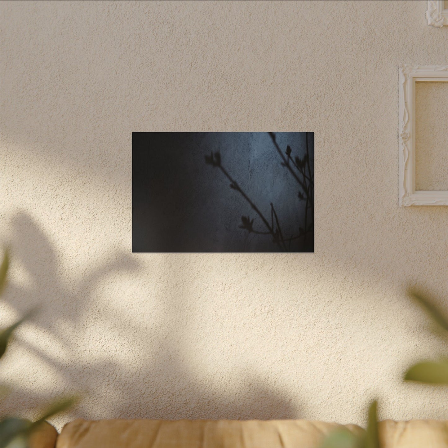 Shadow Play Canvas Art | Spring Dark Japandi Moody Minimal Art