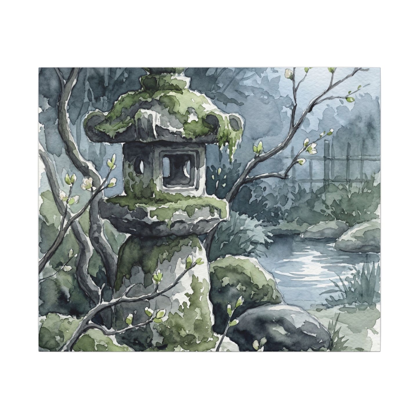 Moonlight Stone Lantern Canvas Art - Japandi Seijaku
