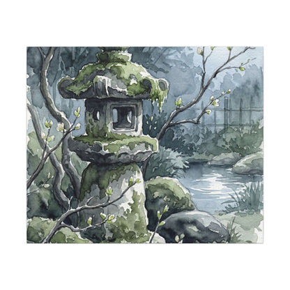 Moonlight Stone Lantern Canvas Art - Japandi Seijaku