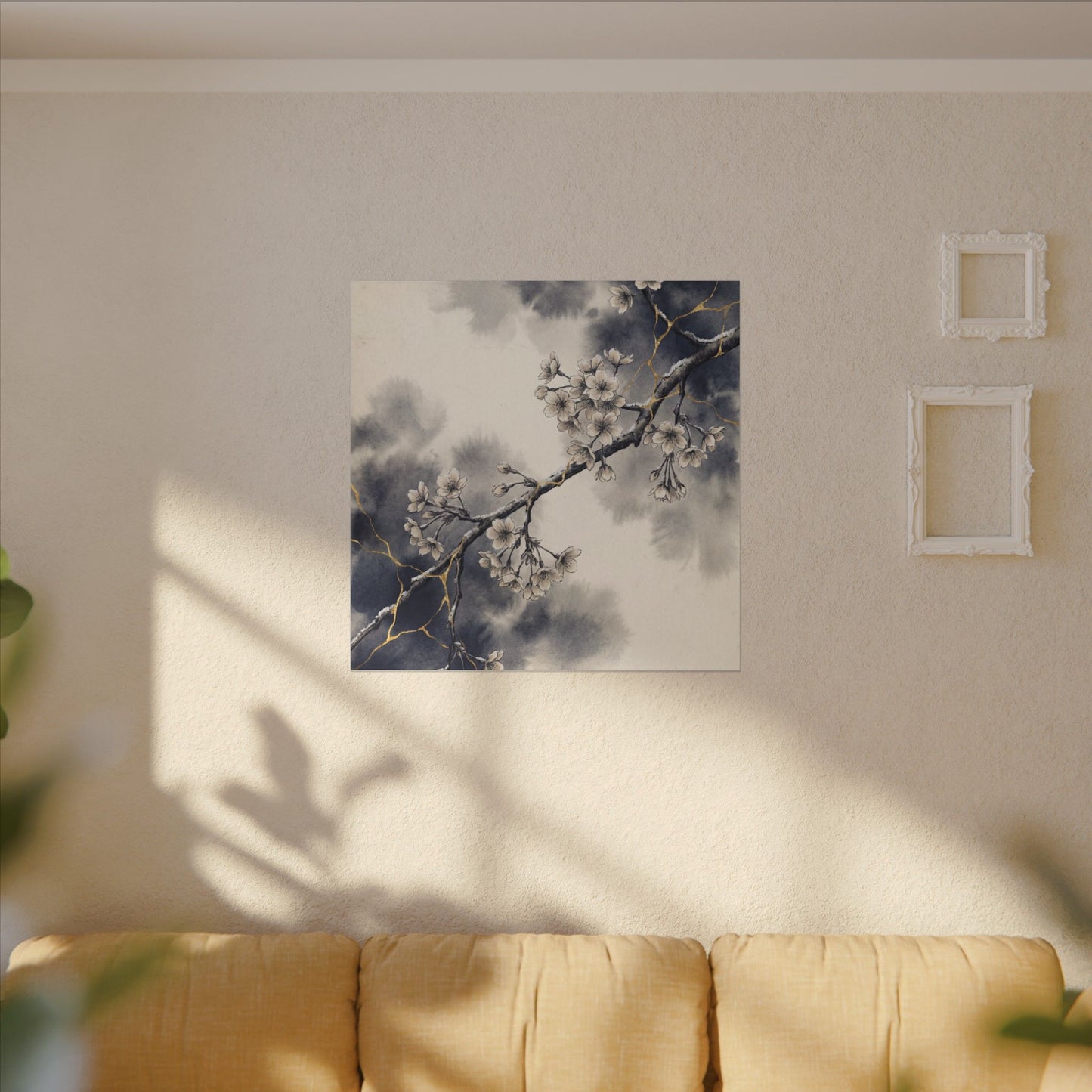 Ma Cherry Blossom Canvas Art - Kintsugi Gold Vein