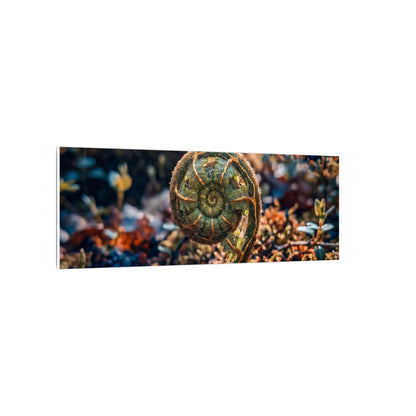 Kintsugi Fern Unfurling in Dappled | Gold Vein Canvas Art