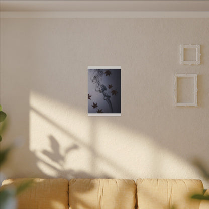 Dark Japandi Incense Smoke in Dawn | Moody Minimal Canvas Art