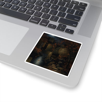Moonlit Garden Autumn Sticker | Dark Japandi Sophisticated Design