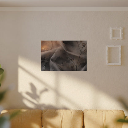 Japandi Silk Drape in Candlelight | Watercolor Canvas Art