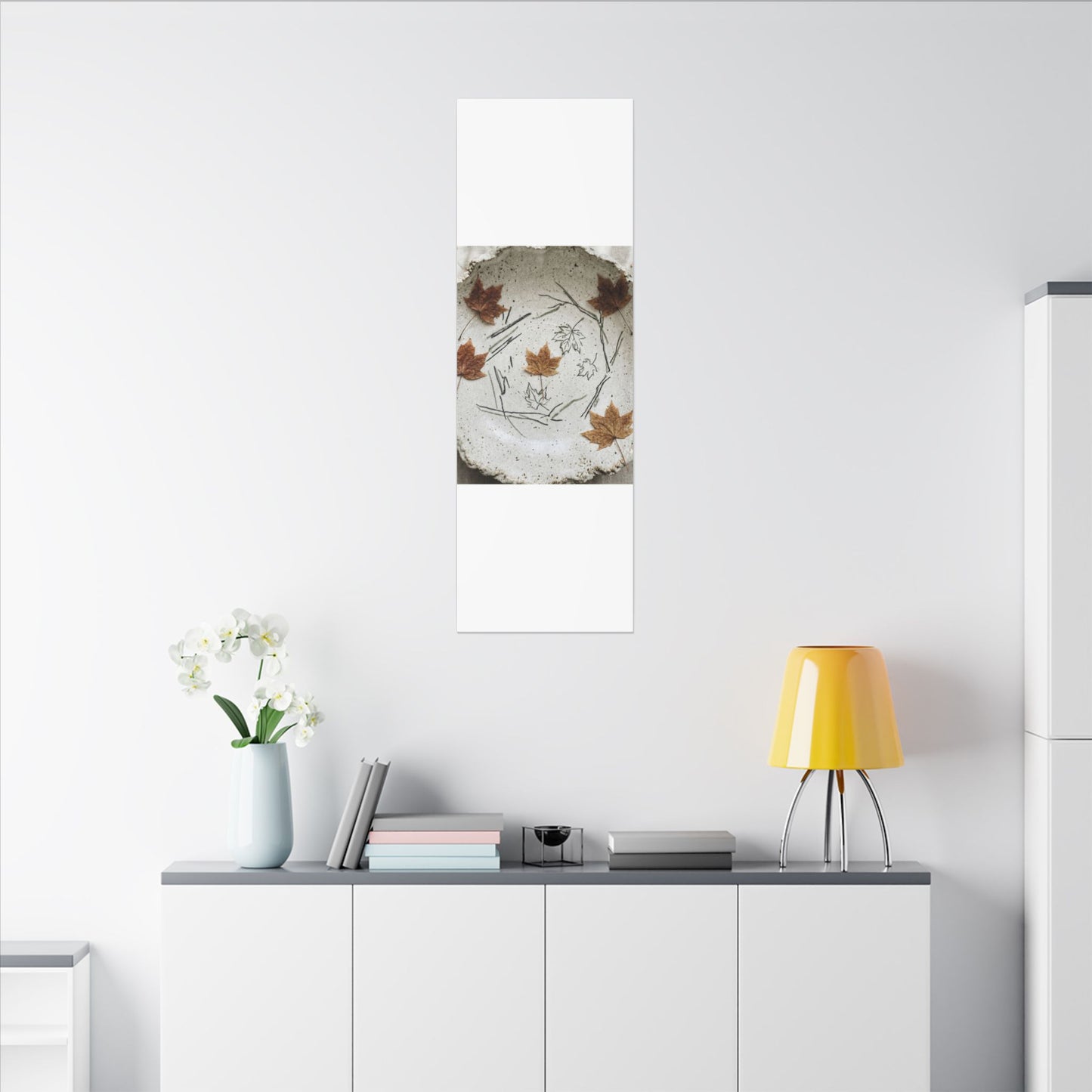 Ceramic Bowl Autumn Canvas Art | Japandi Elegant Design