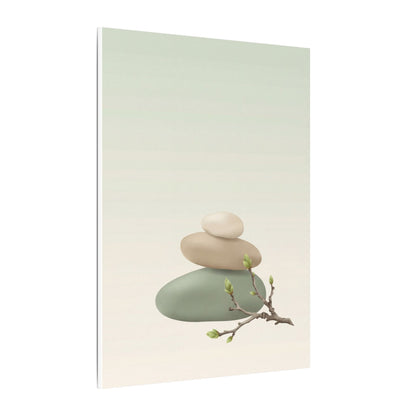 Dawn River Stones Canvas Art - Japandi Fukinsei