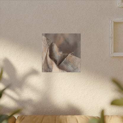 Japandi Paper Fold in Candlelight | Watercolor Canvas Art