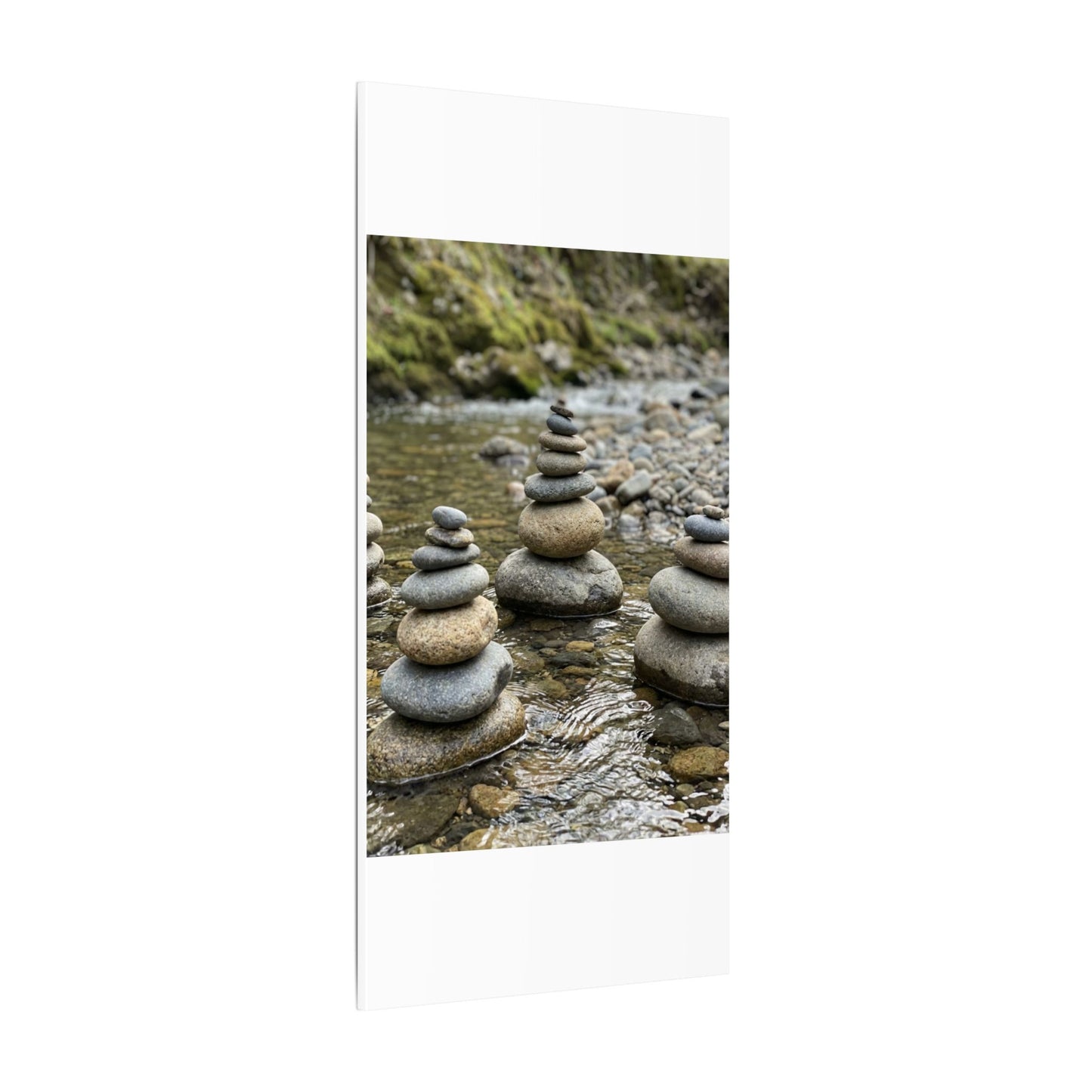 Zen River Stones in Dawn | Karesansui Canvas Art