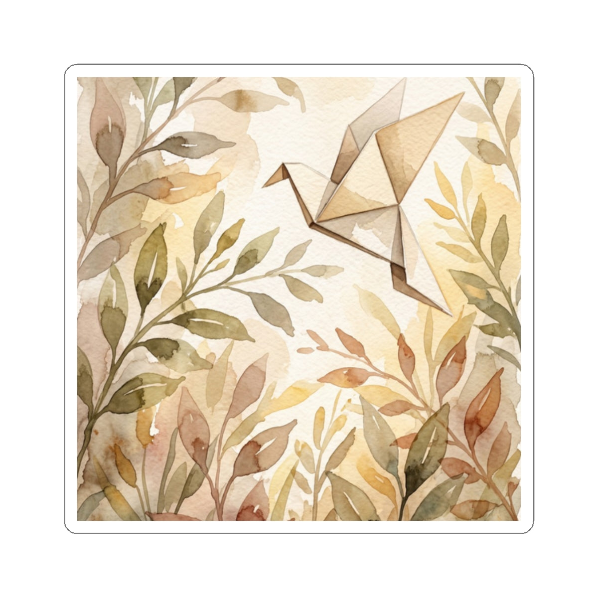 Golden Hour Paper Fold Sticker - Japandi Fukinsei