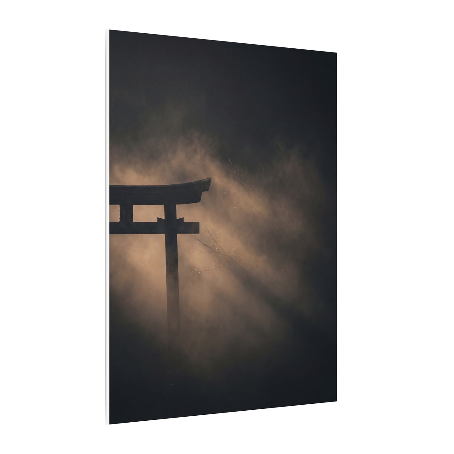 Torii Gate Shadow Zen Canvas Art | Bold Dark Japandi Art