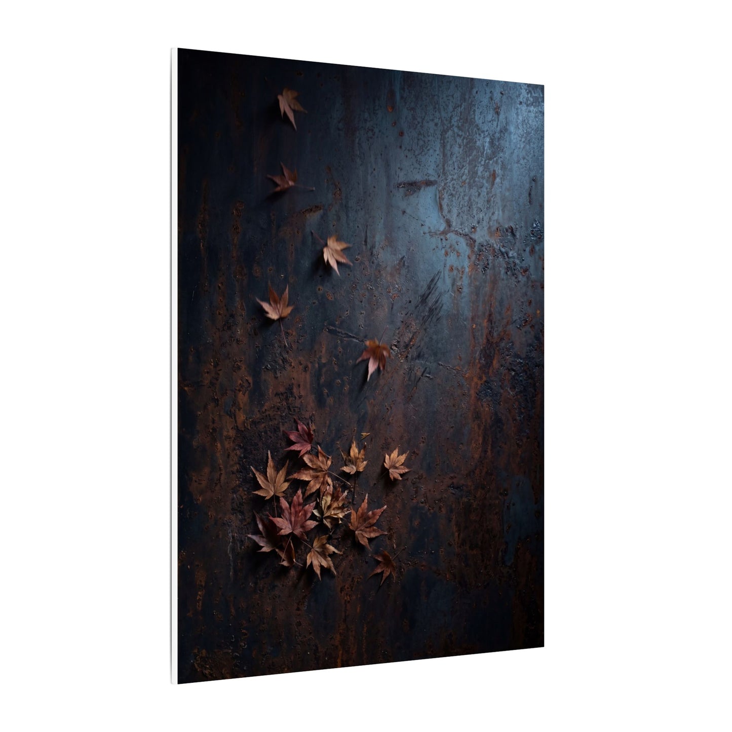 Moonlight Rust Patina Canvas Art - Dark Japandi Mono No Aware