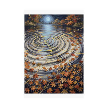 Water Ripple Gold Repair Wall Art Print | Philosophical Kintsugi Art