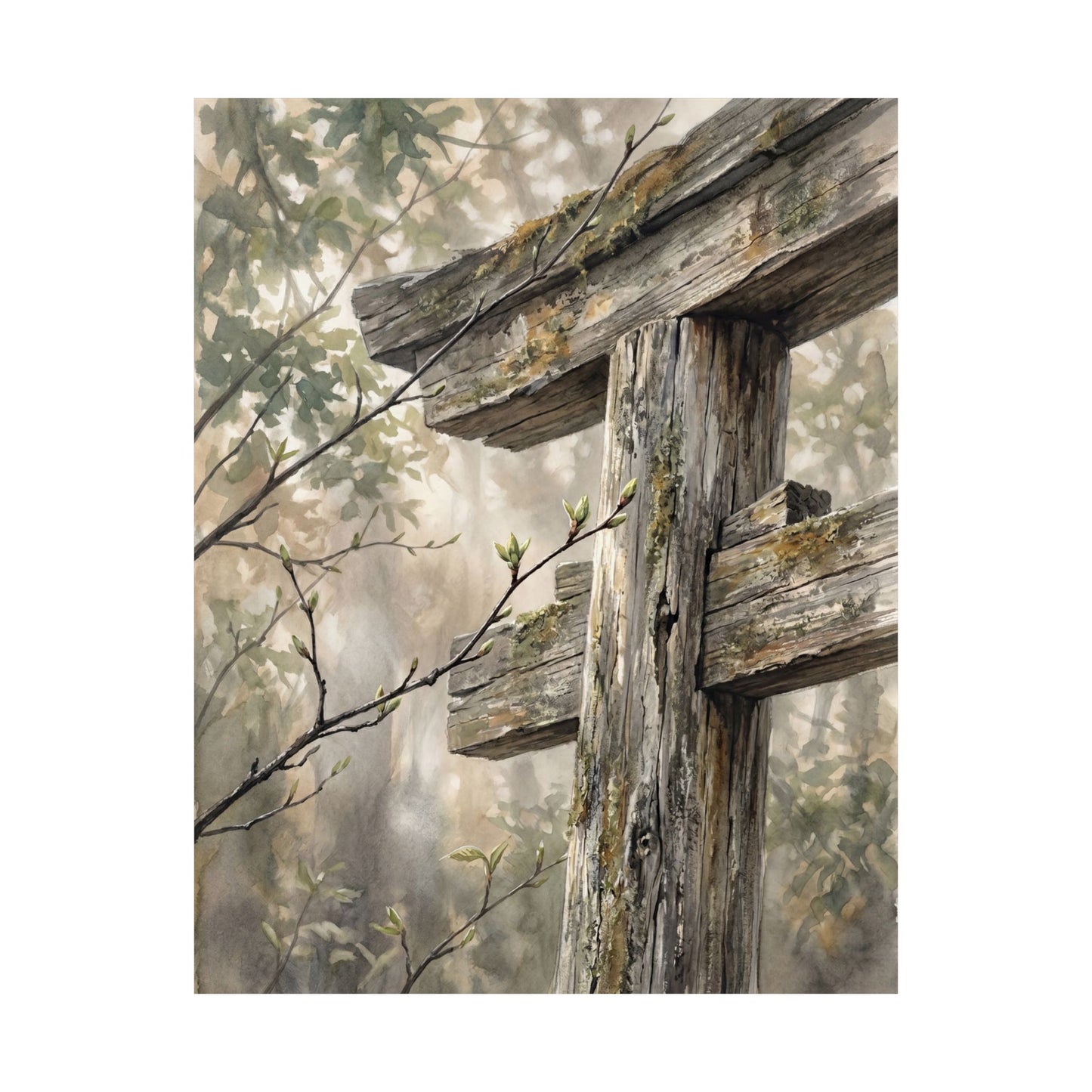 Torii Gate Spring Wall Art Print | Japandi Neutral Design