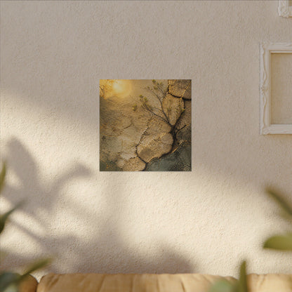 Cracked Earth Spring Canvas Art | Japandi Warm Design