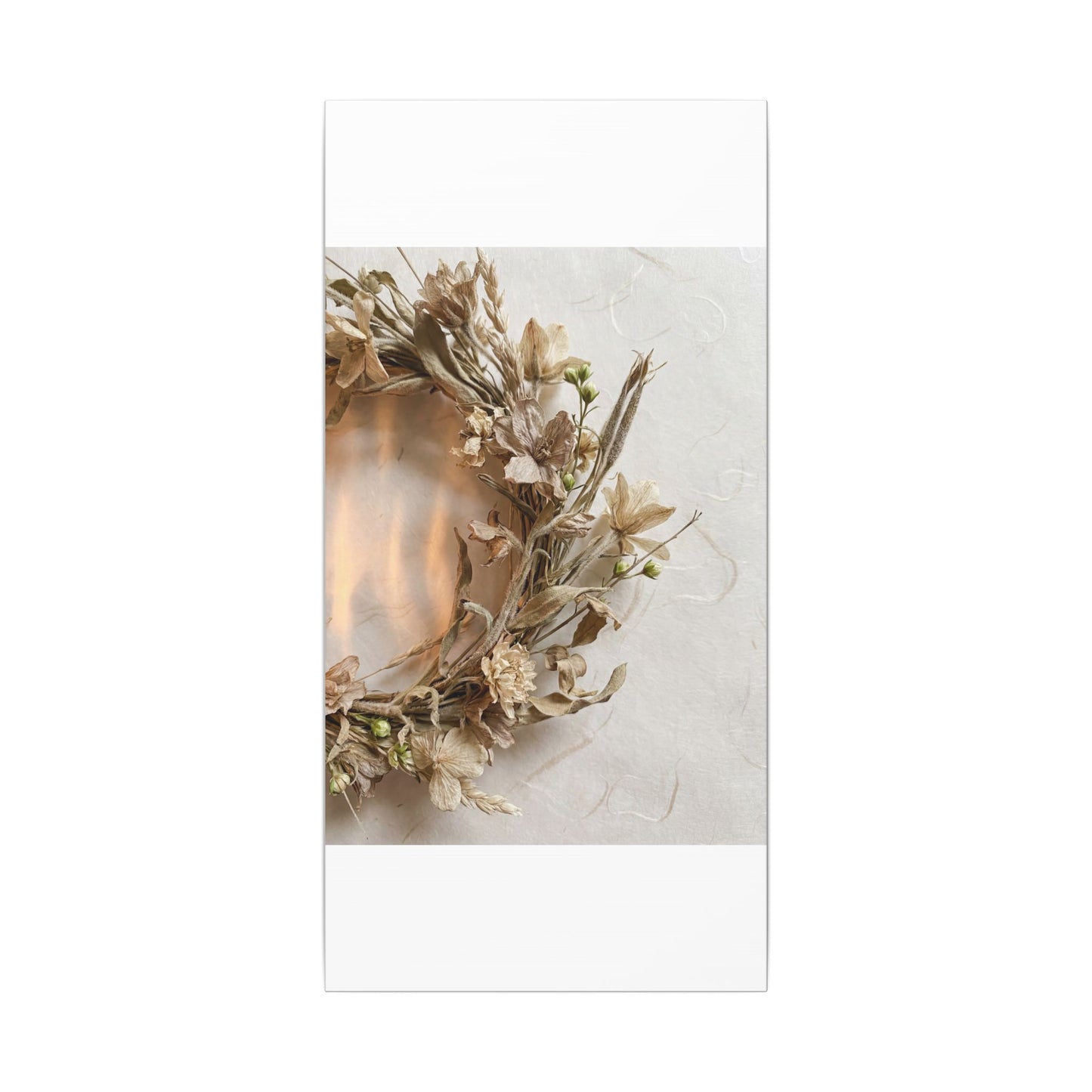 Dried Flowers Japanese Pattern Canvas Art | Neutral Japandi Art