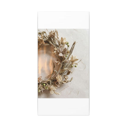 Dried Flowers Japanese Pattern Canvas Art | Neutral Japandi Art