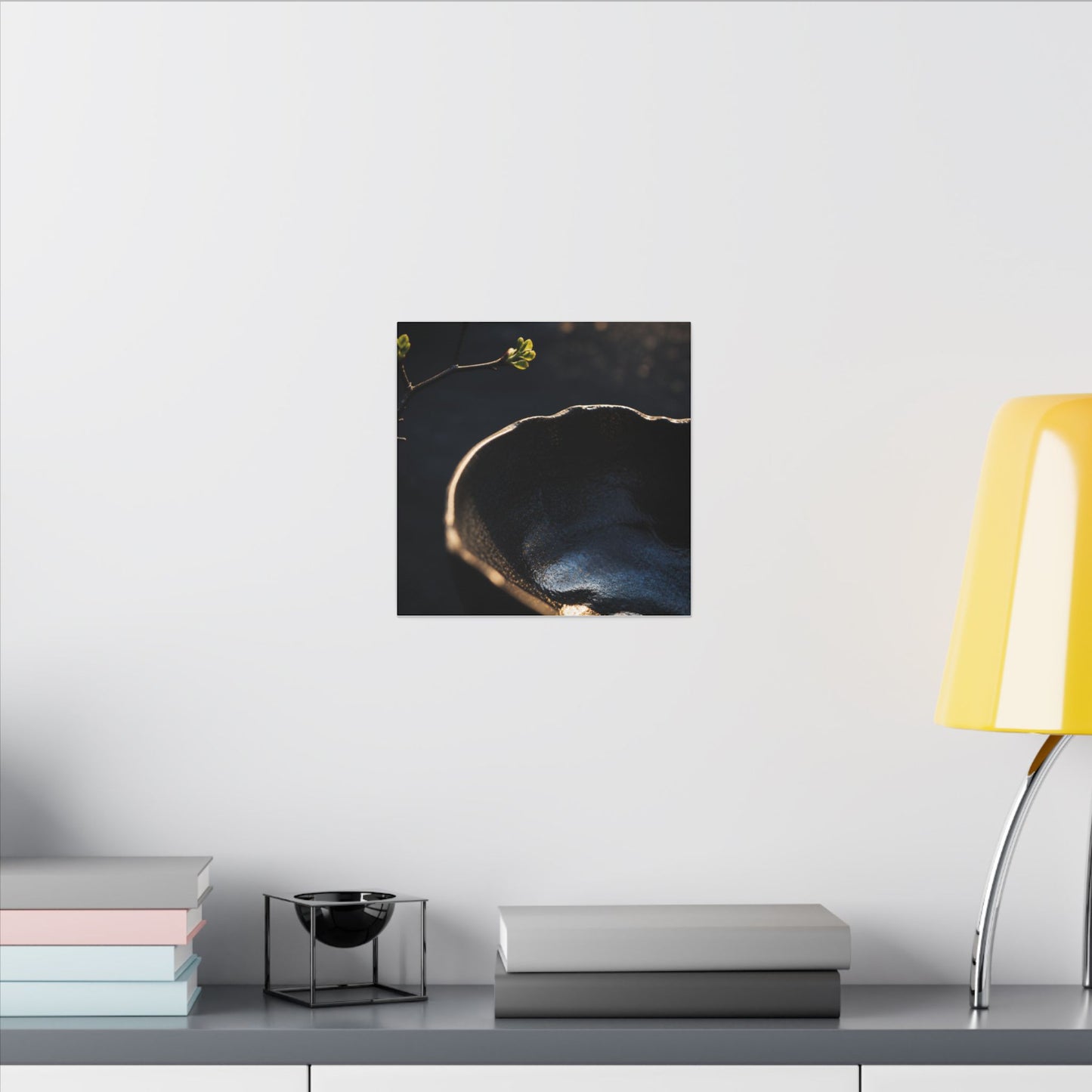 Ma Ceramic Bowl Canvas Art - Dark Japandi Shadow Zen