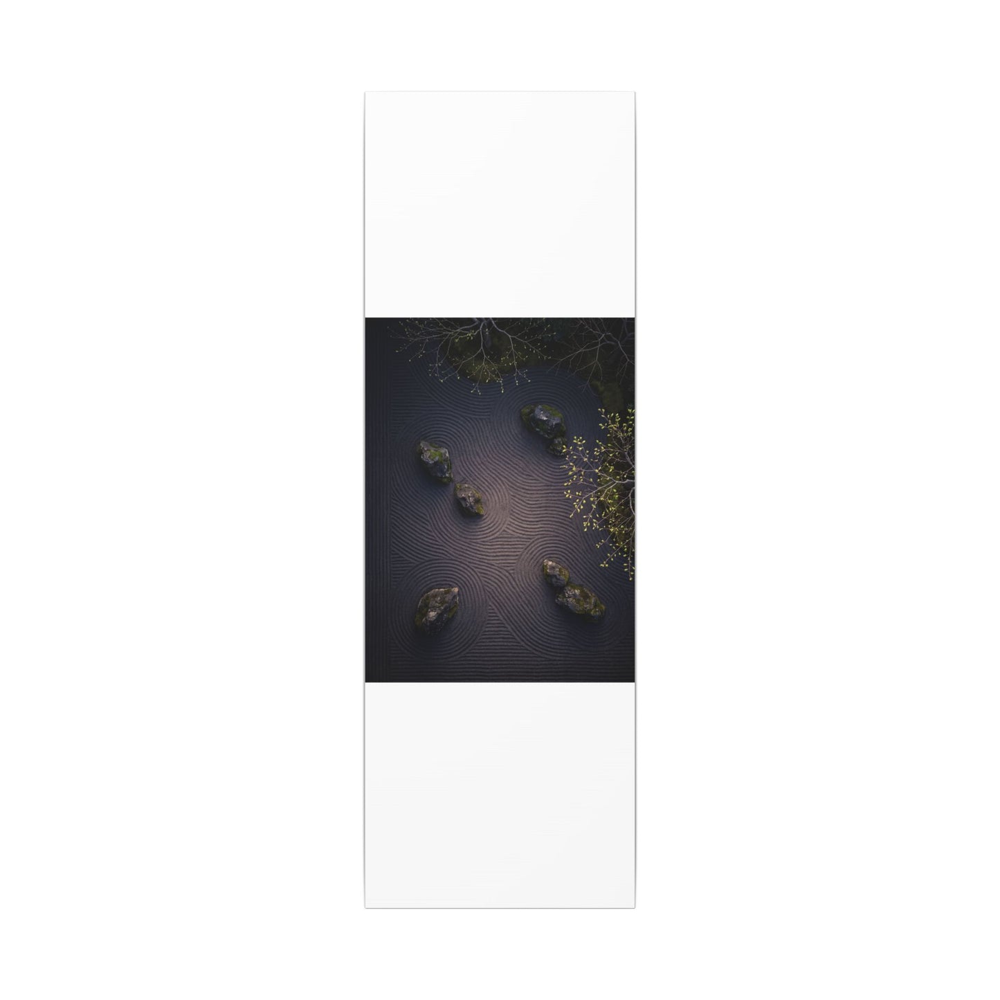 Dark Japandi Rock Garden in Dawn | Shadow Zen Canvas Art