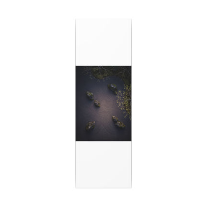 Dark Japandi Rock Garden in Dawn | Shadow Zen Canvas Art