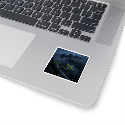 Mountain Mist Moody Minimal Sticker | Bold Dark Japandi Art