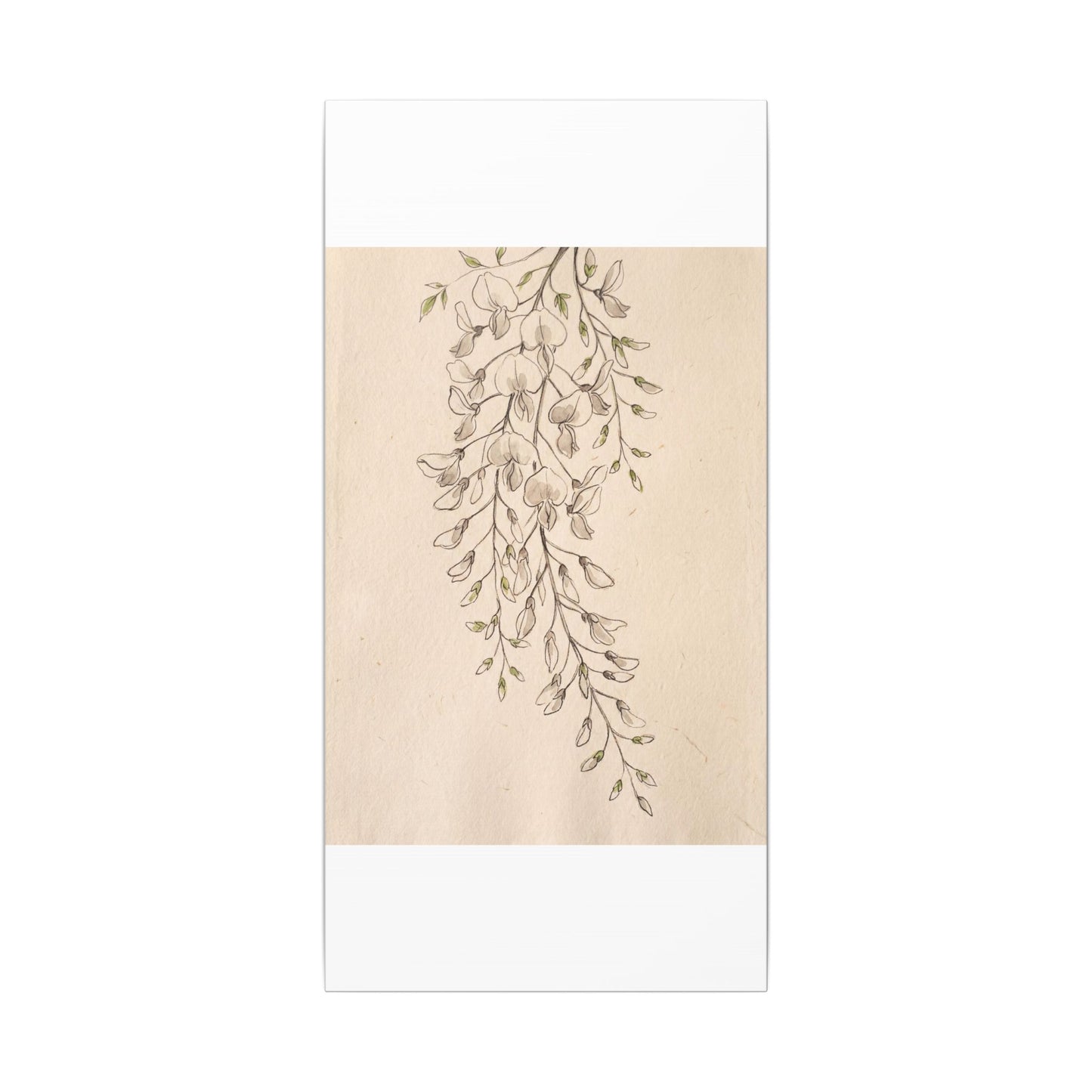 Japandi Wisteria in Golden Hour | Minimal Line Canvas Art