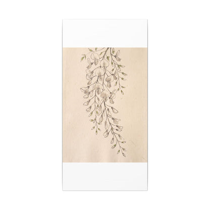 Japandi Wisteria in Golden Hour | Minimal Line Canvas Art