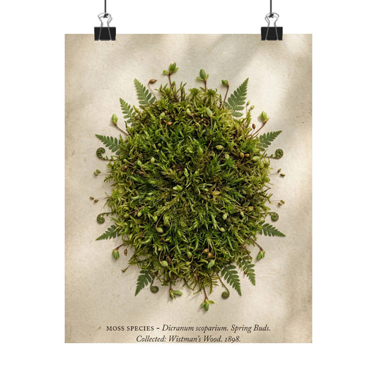 Dappled Moss Close Up Wall Art Print - Cottagecore Ma Art Print